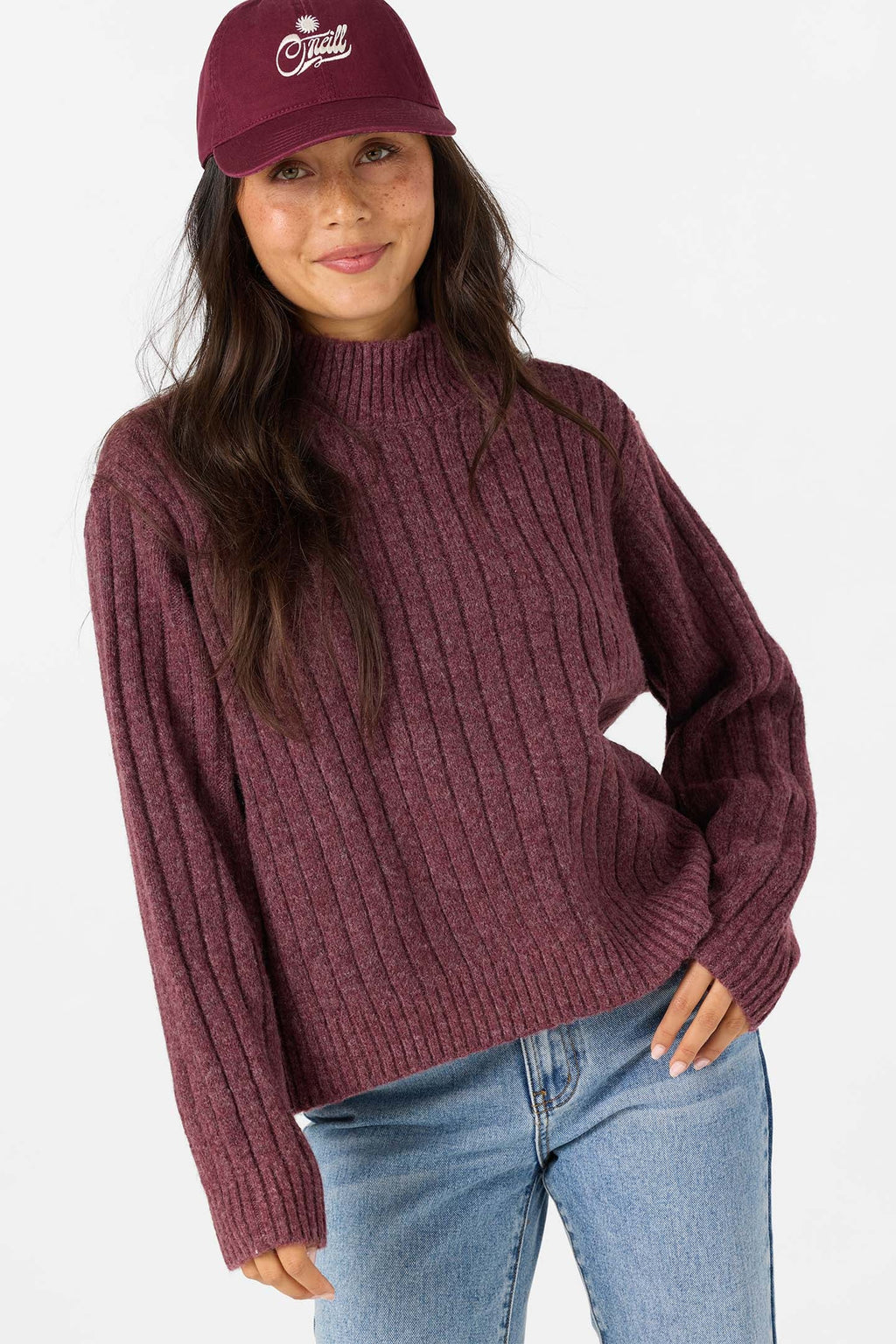O'Neill Women's Cypress Mock Neck Sweater - Fig - side