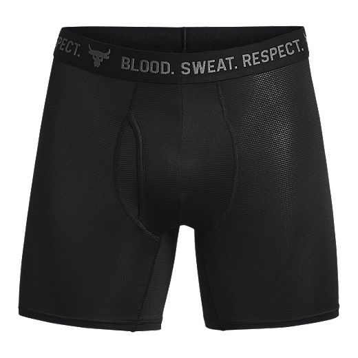Sweat Proof Men's Boxer Briefs with Fly - Black 6-Pack