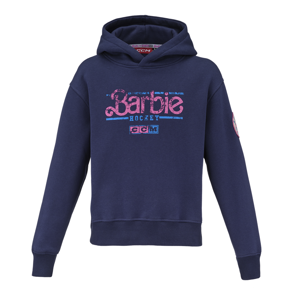 CCM Youth Barbie Hockey Hoodie - Navy, front view