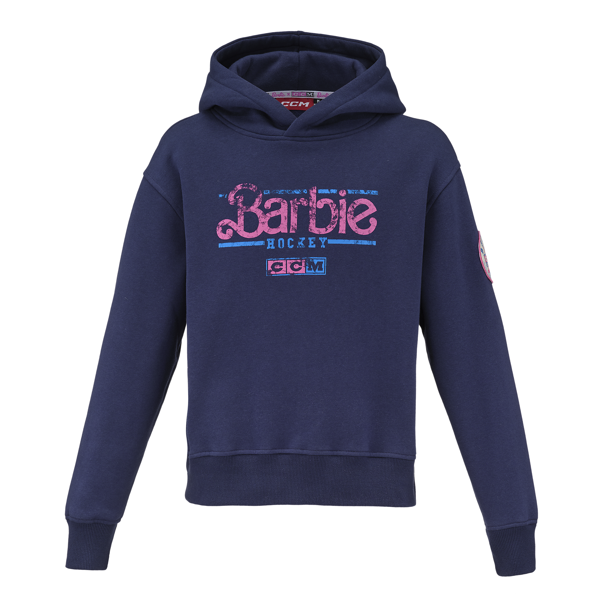 CCM Youth Barbie Hockey Hoodie - Navy, front view