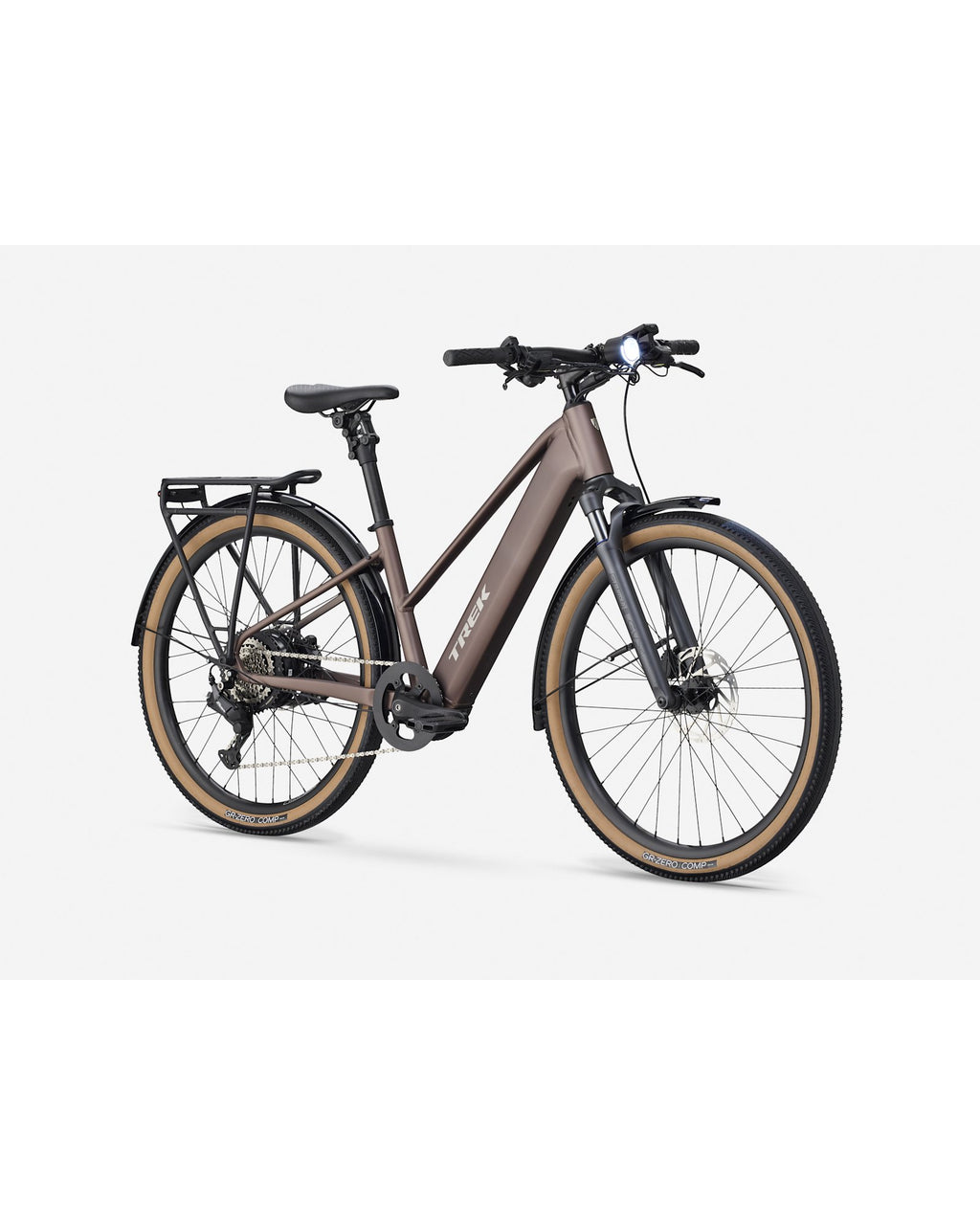 Trek FX+ 2 Midstep Throttle Electric Bike - Bronze Age, front