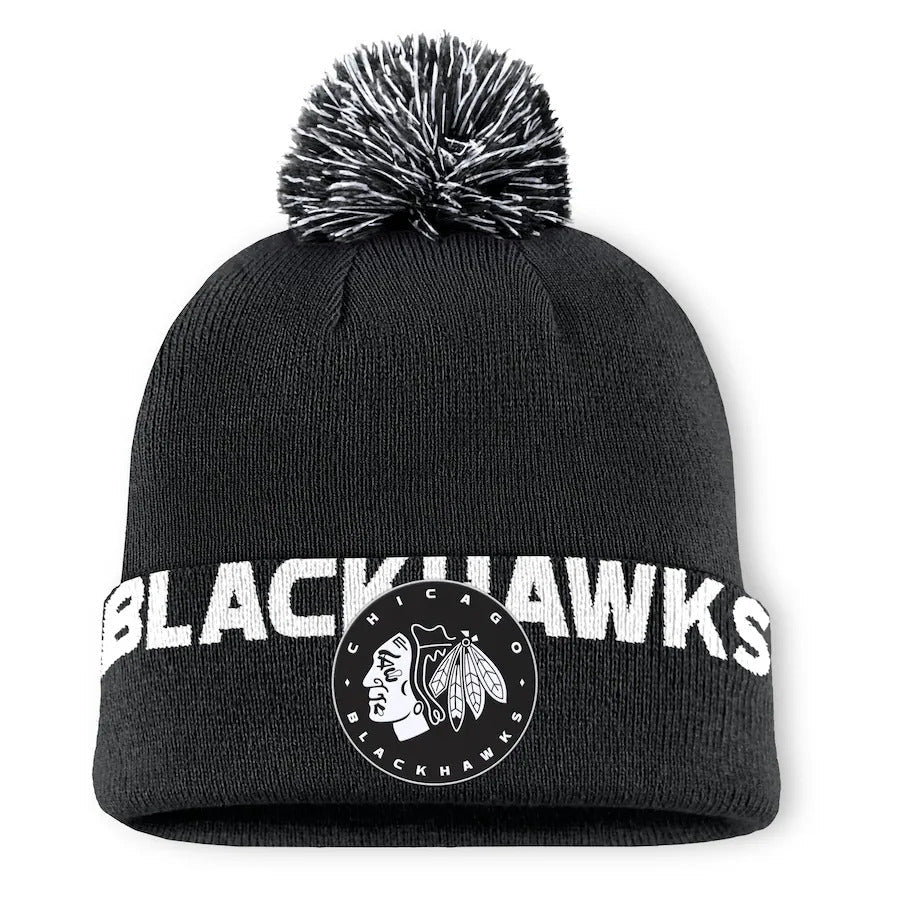 Fanatics Chicago Blackhawks High Stick Cuff Knit Toque Beanie - front