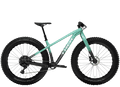 Trek Farley 5 fat bike, Satin Blue Sage to Lithium Grey Fade, drive side
