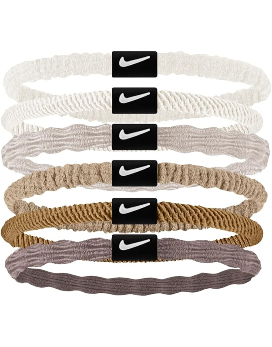 Nike Flex Hair Tie - 6 Pack - Hemp/Desert Dust/White
