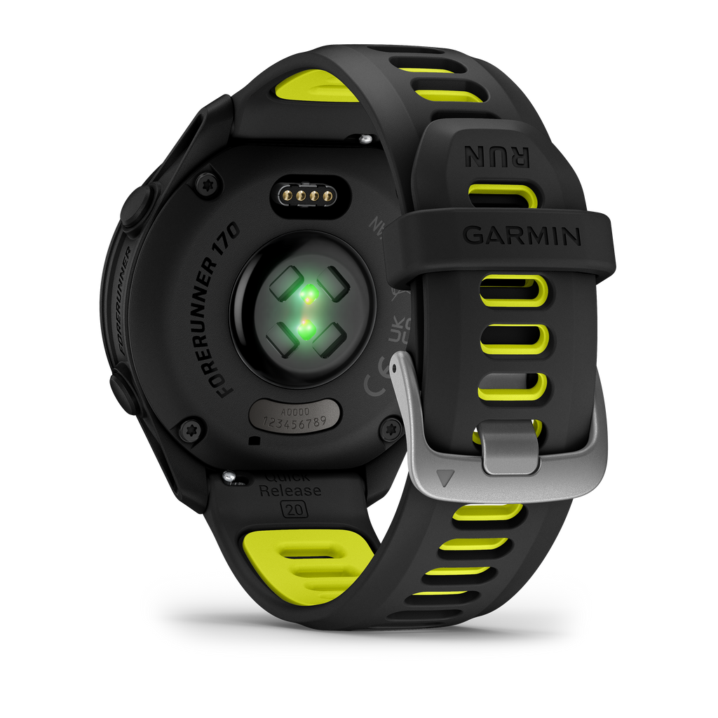 Garmin Forerunner 170 Black/Amp Yellow rear view