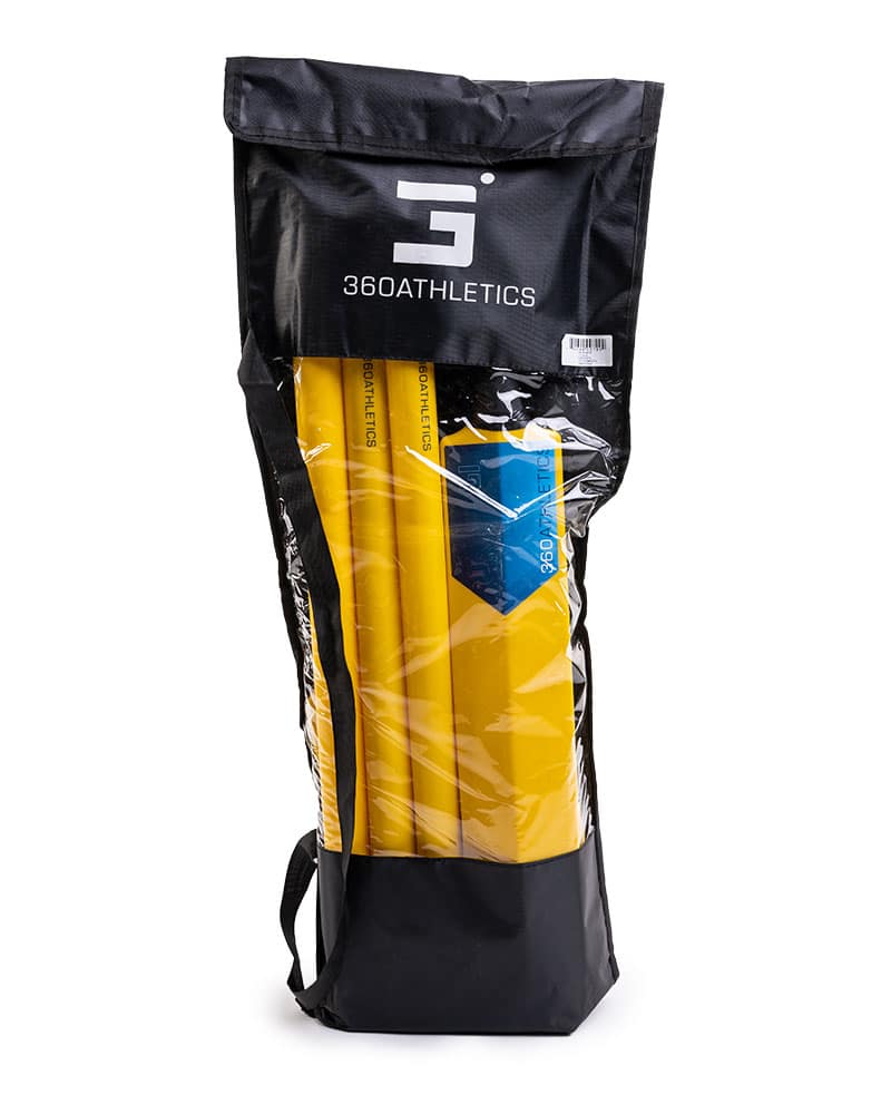360 Athletics Quick Cricket Set - Yellow, carry bag front view
