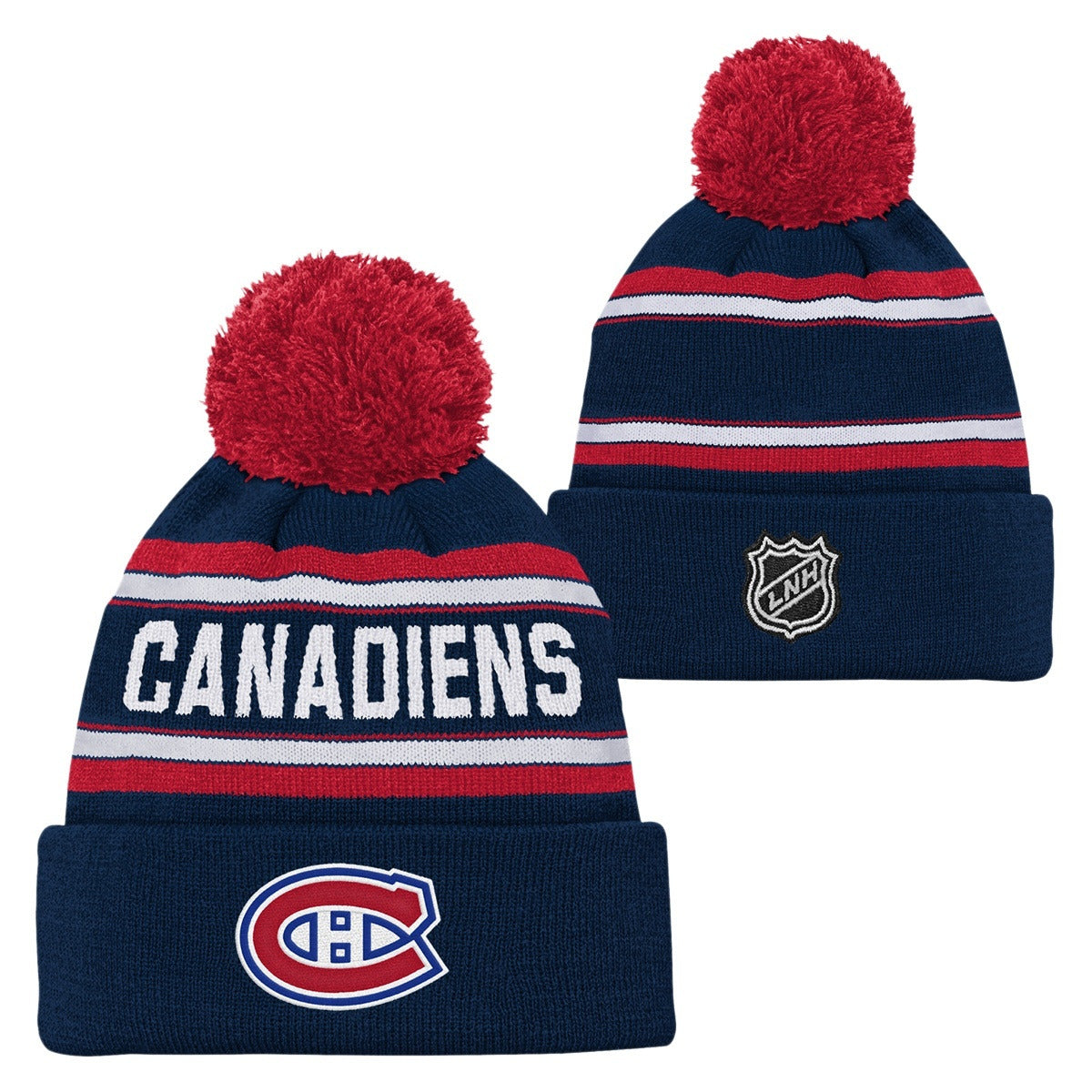 Outerstuff Youth Montreal Canadiens Jacquard Knit Cuffed Toque with Pom