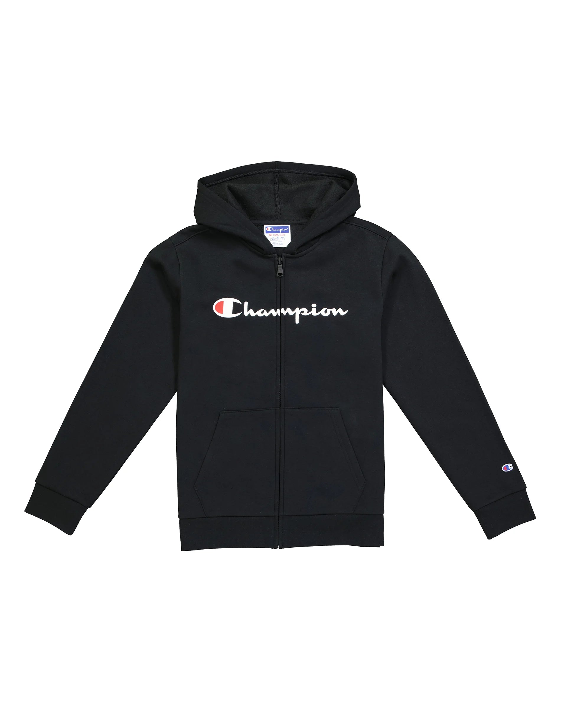 Champion Youth Classic Script Logo Powerblend Full-Zip Hoodie