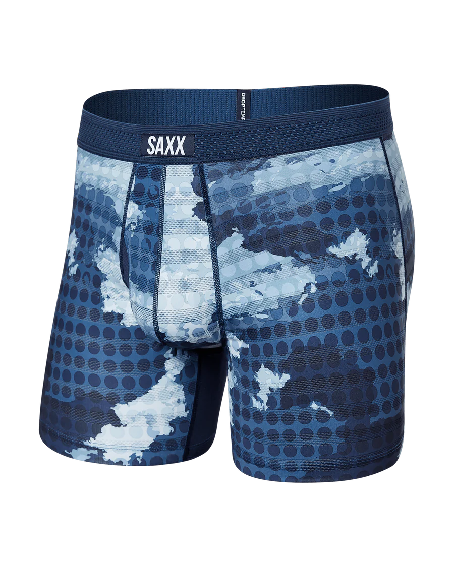 DropTemp Cooling Mesh Boxer Brief - Cloud Drop Camo- Navy