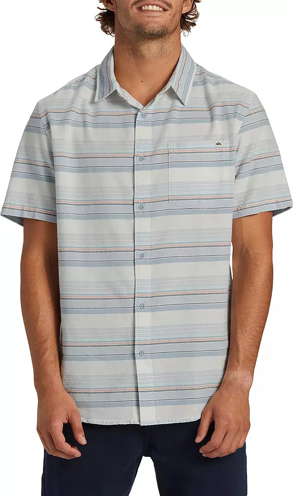 Men's Oxford Stripe Classic Short Sleeve Woven Shirt