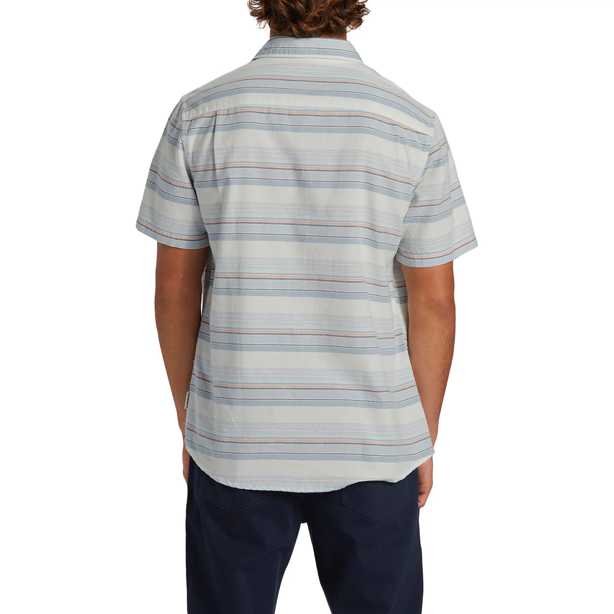 Men's Oxford Stripe Classic Short Sleeve Woven Shirt