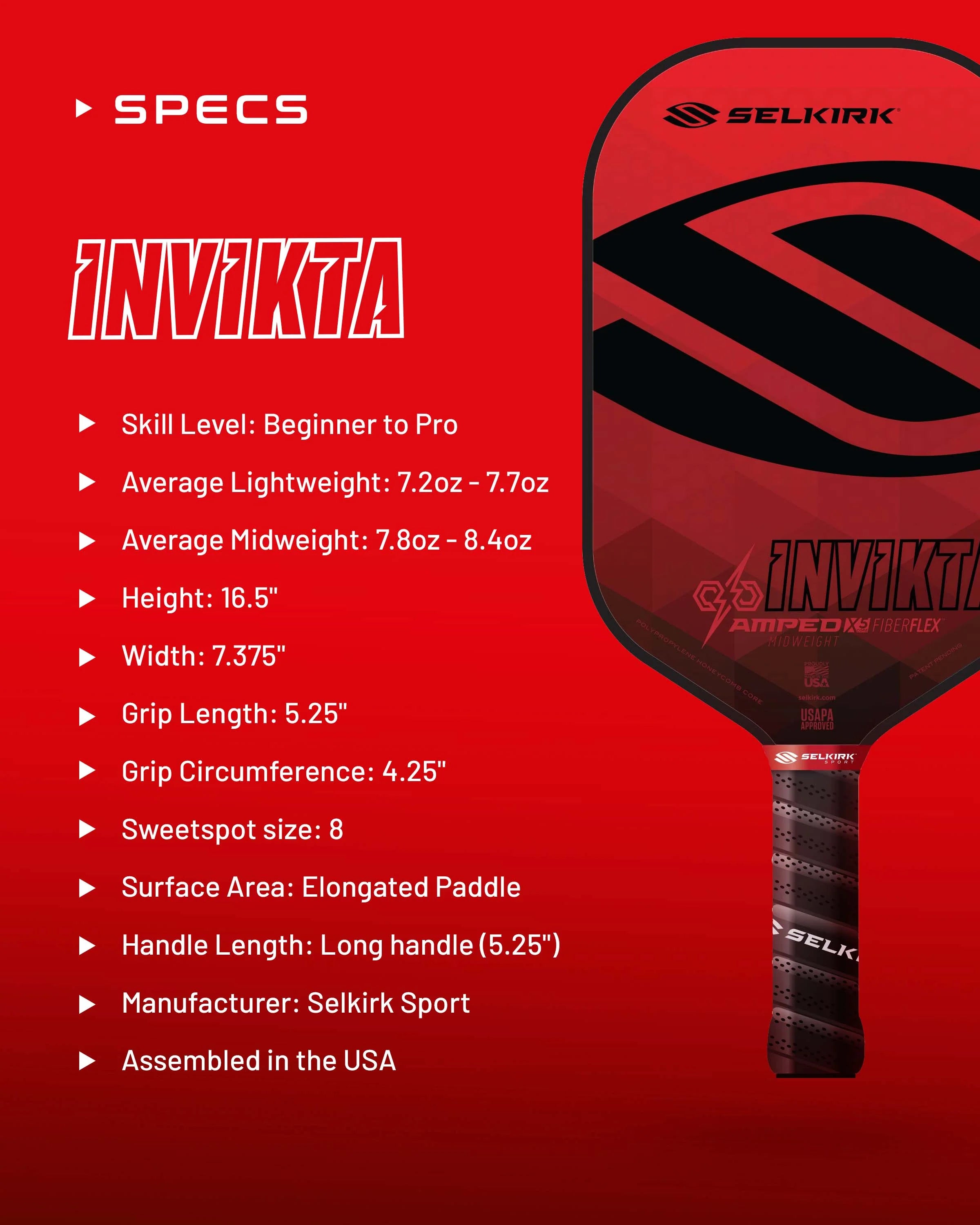 AMPED Invikta Pickleball Paddle