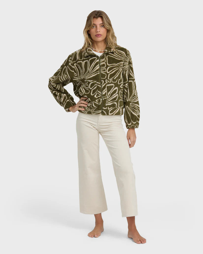 Billabong Women's First Light Sherpa Front Zip Fleece