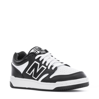 New Balance Kid's 480 Sneakers - Black/White/Black side view