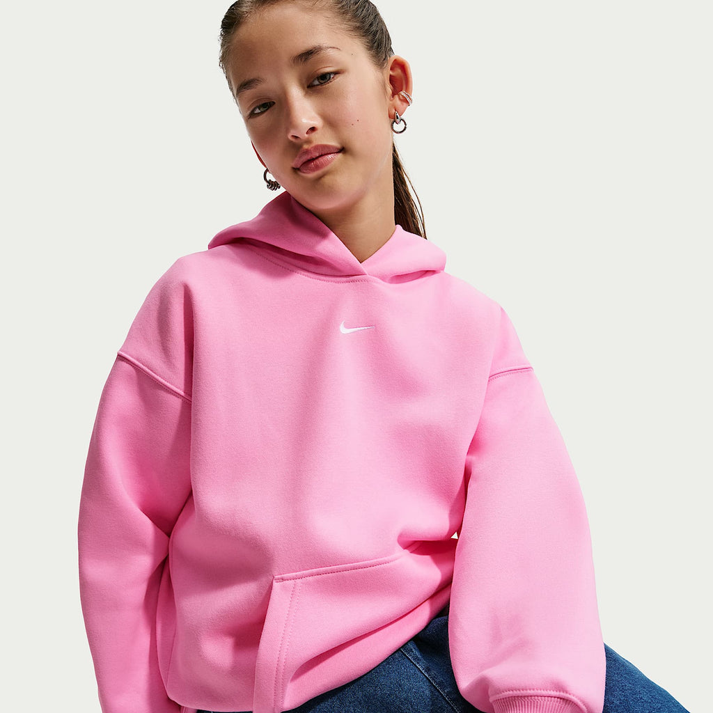 Nike Girl's Youth Sportswear Studio Fleece Oversized Pullover Hoodie