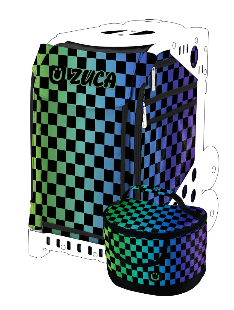 ZUCA Skate Bag Insert with Lunch Box - Glitch Grid