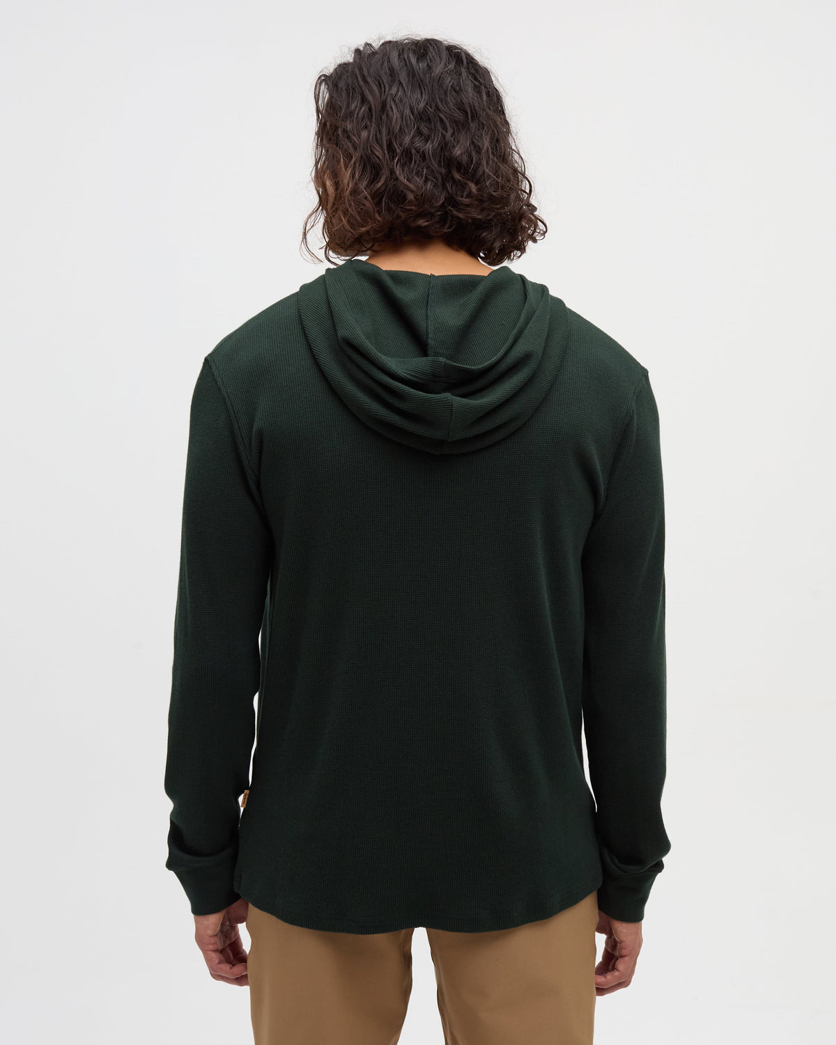 Tentree Thom Hooded Longsleeve, Dark Forest Green Heather, back