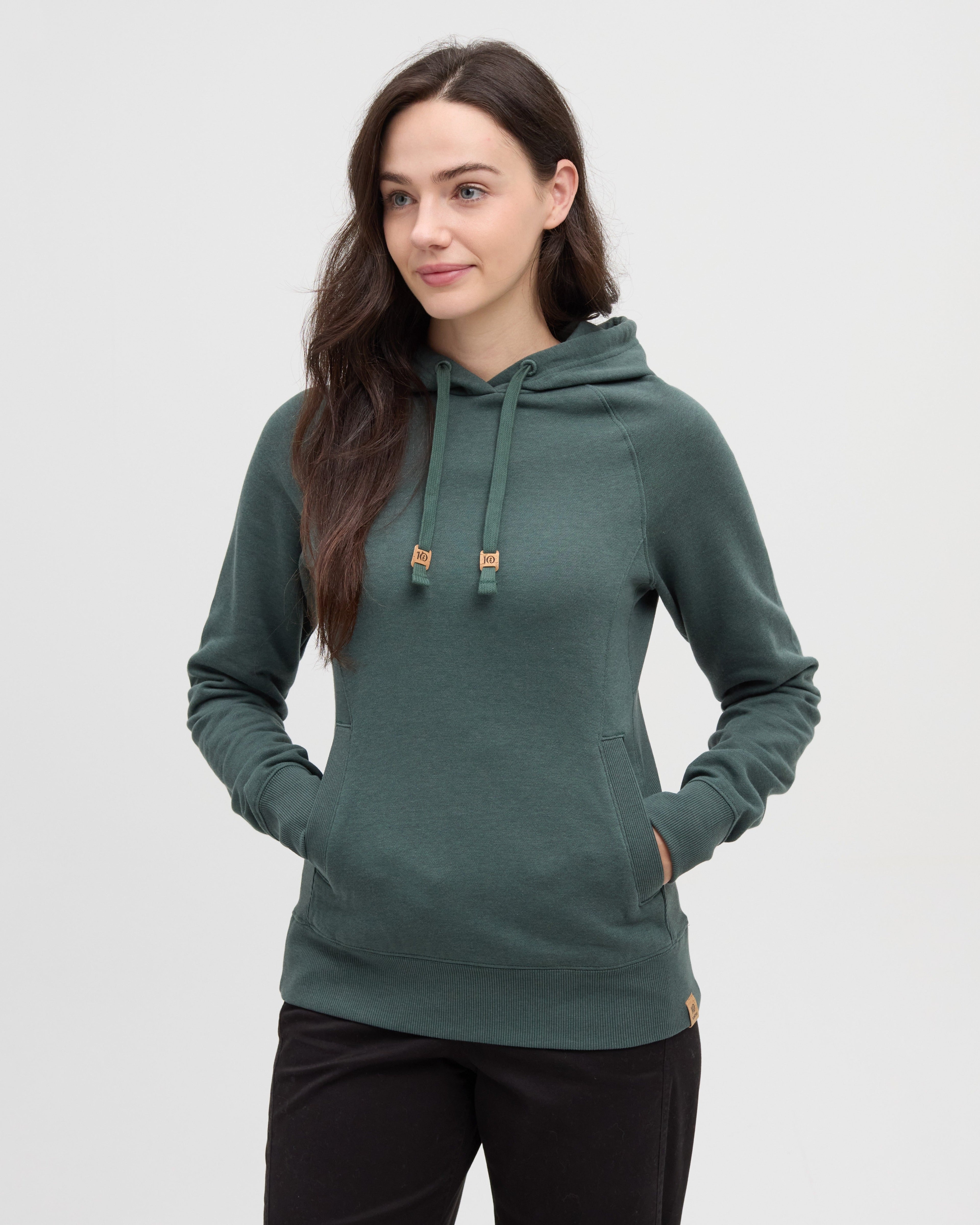 Tentree Women's Elm Hoodie - PINE GREEN