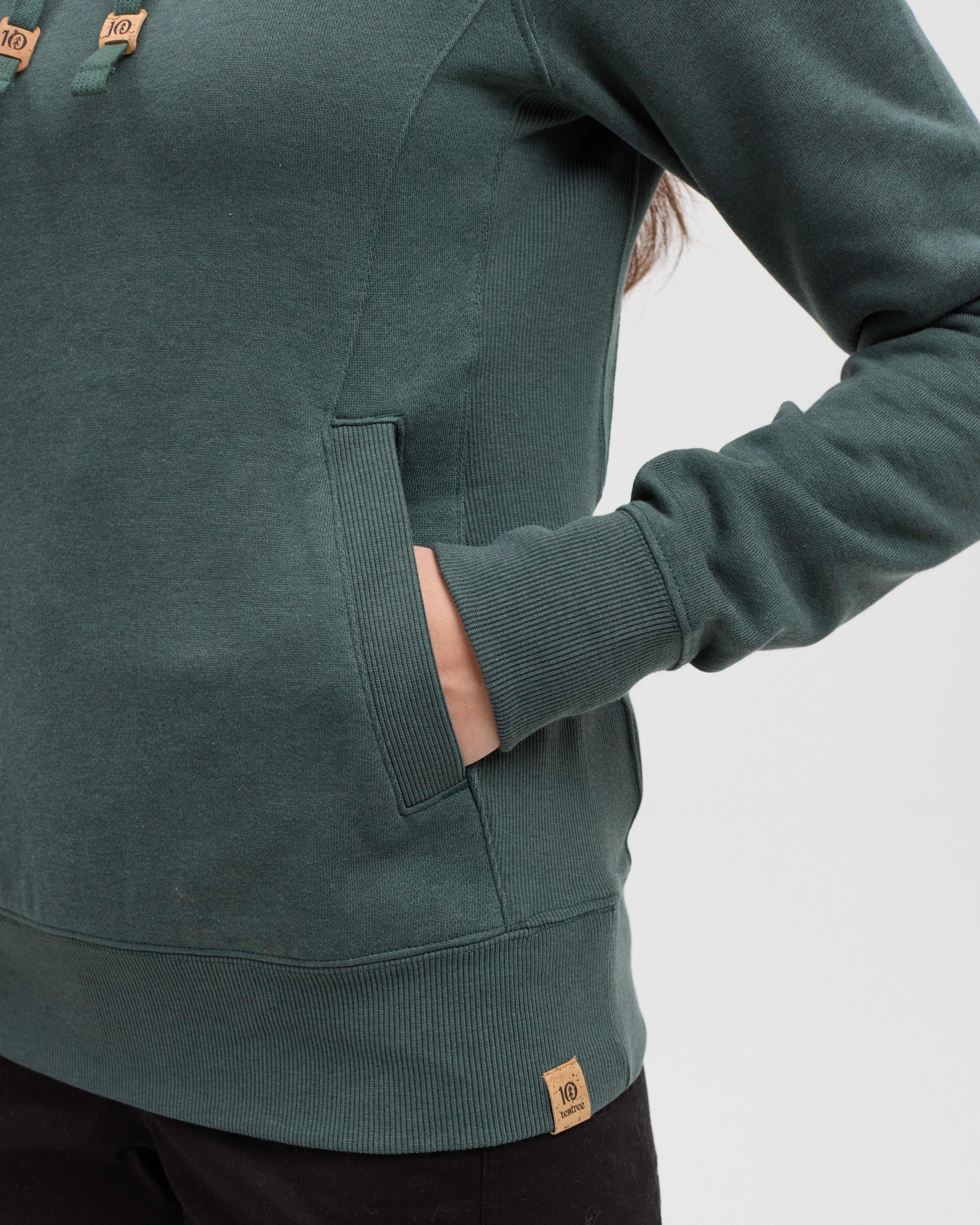 Tentree Women's Elm Hoodie - PINE GREEN