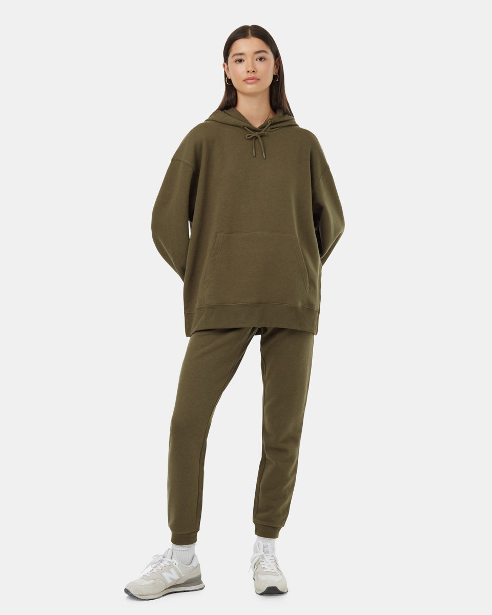 Tentree Oversized Hoodie Olive Night Green - front