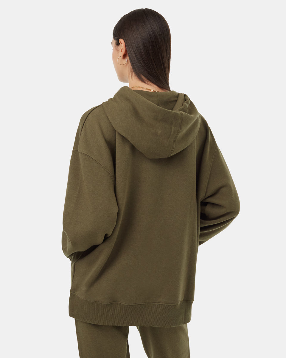 Tentree Oversized Hoodie Olive Night Green - back