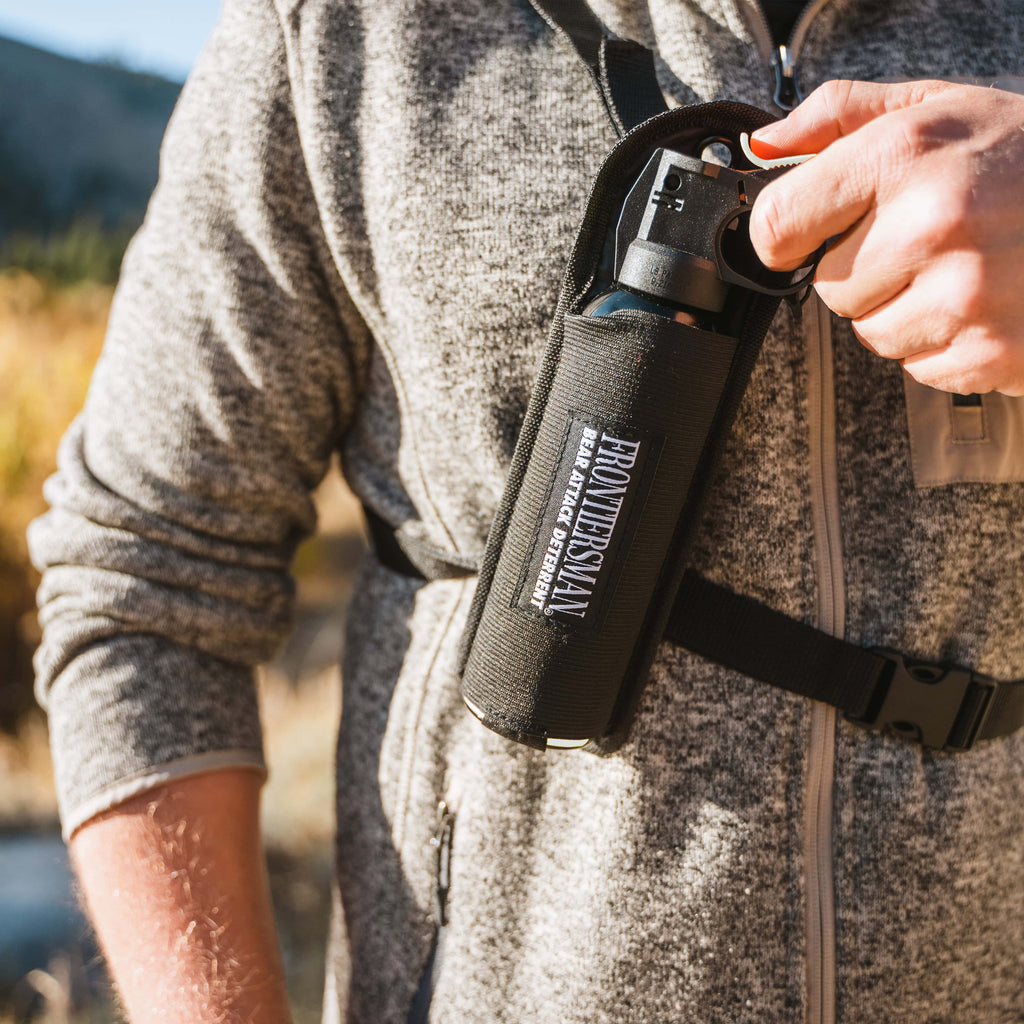Kodiak 3 In 1 Nylon Bear Spray Chest Holster - BLACK