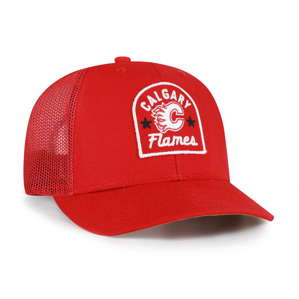47 Brand Calgary Flames HPD Trucker Hat - Calgary Flames, angled front view