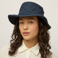 Tilley T3 Wanderer Hat in Dark Navy, front view on model