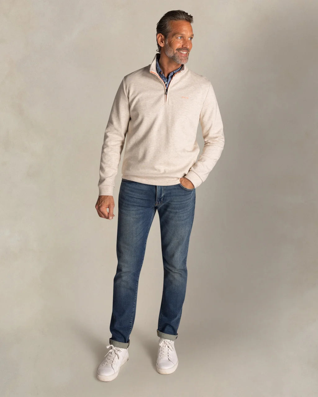 New Zealand Auckland Men's Cotton Quarter Zip Sweatshirt