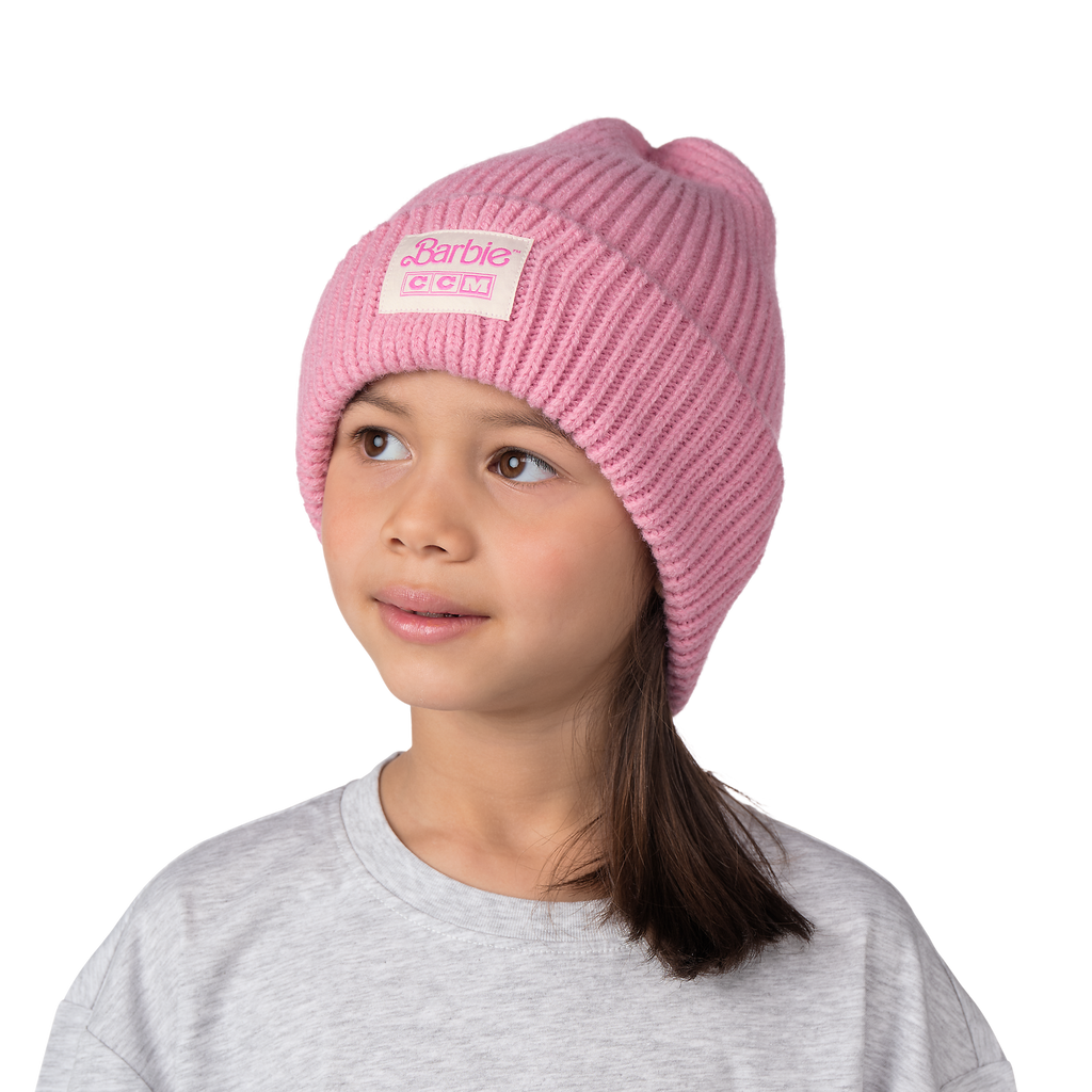 CCM Youth Toque - Pink, worn front view