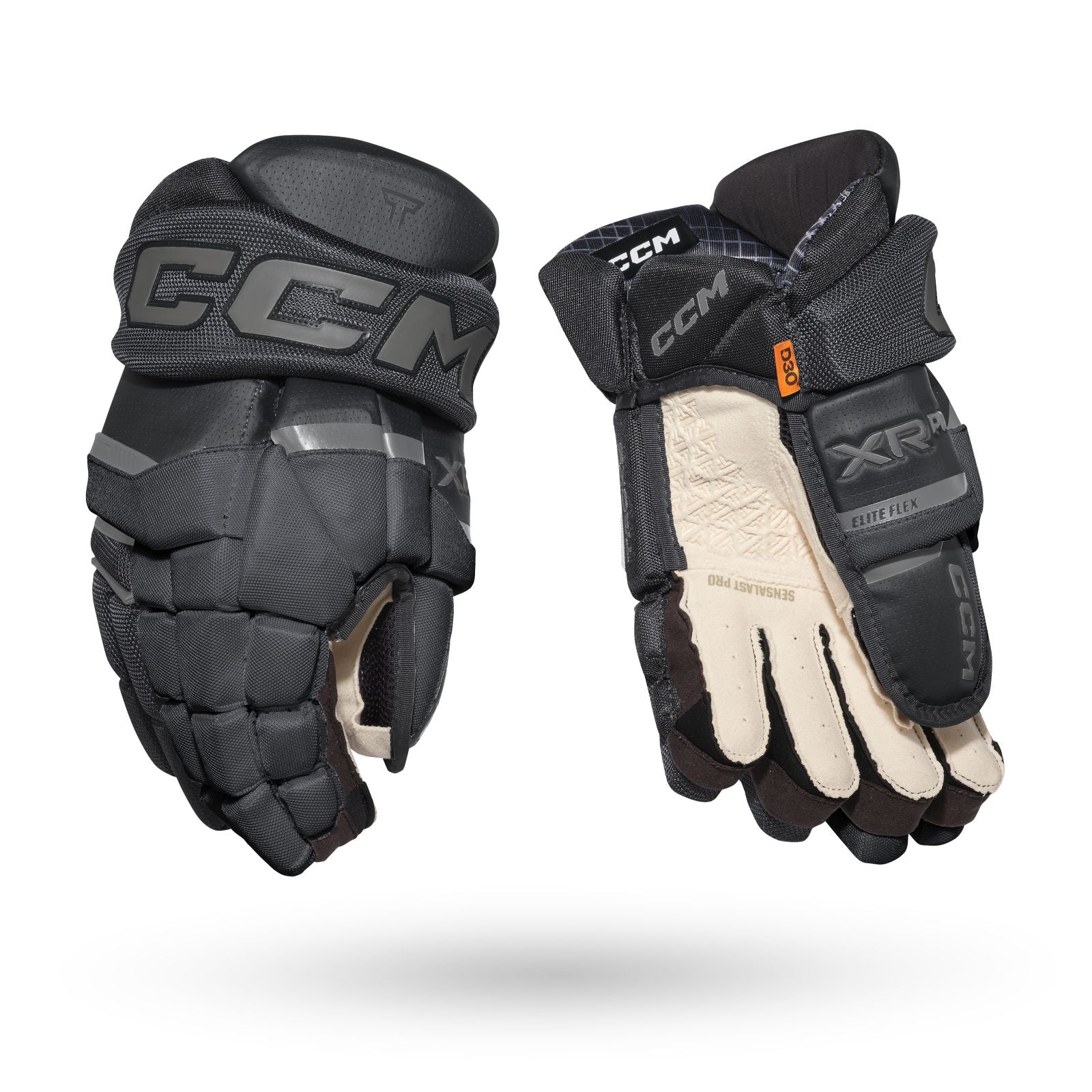CCM Senior Tacks XR Pro Hockey Gloves - Black/Grey