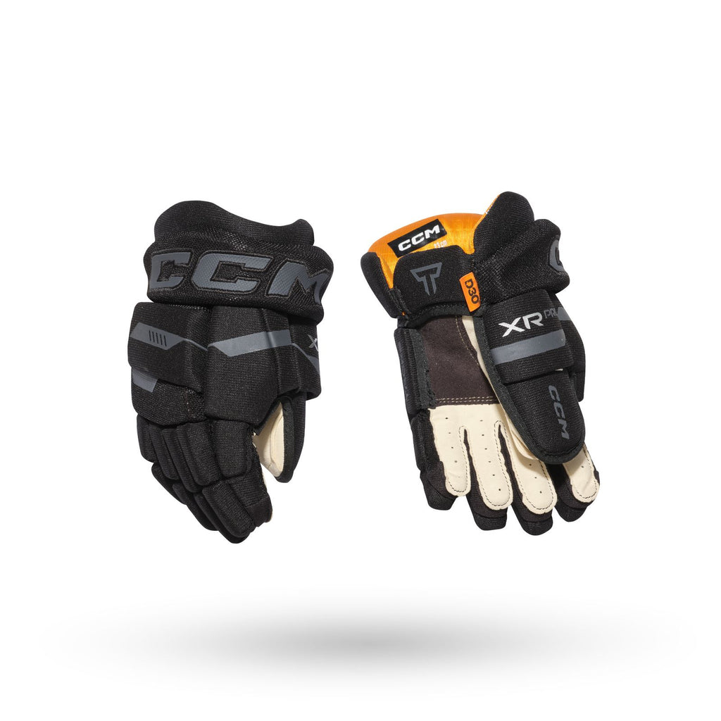 CCM Youth Tacks XR Pro Hockey Gloves - Black/Grey