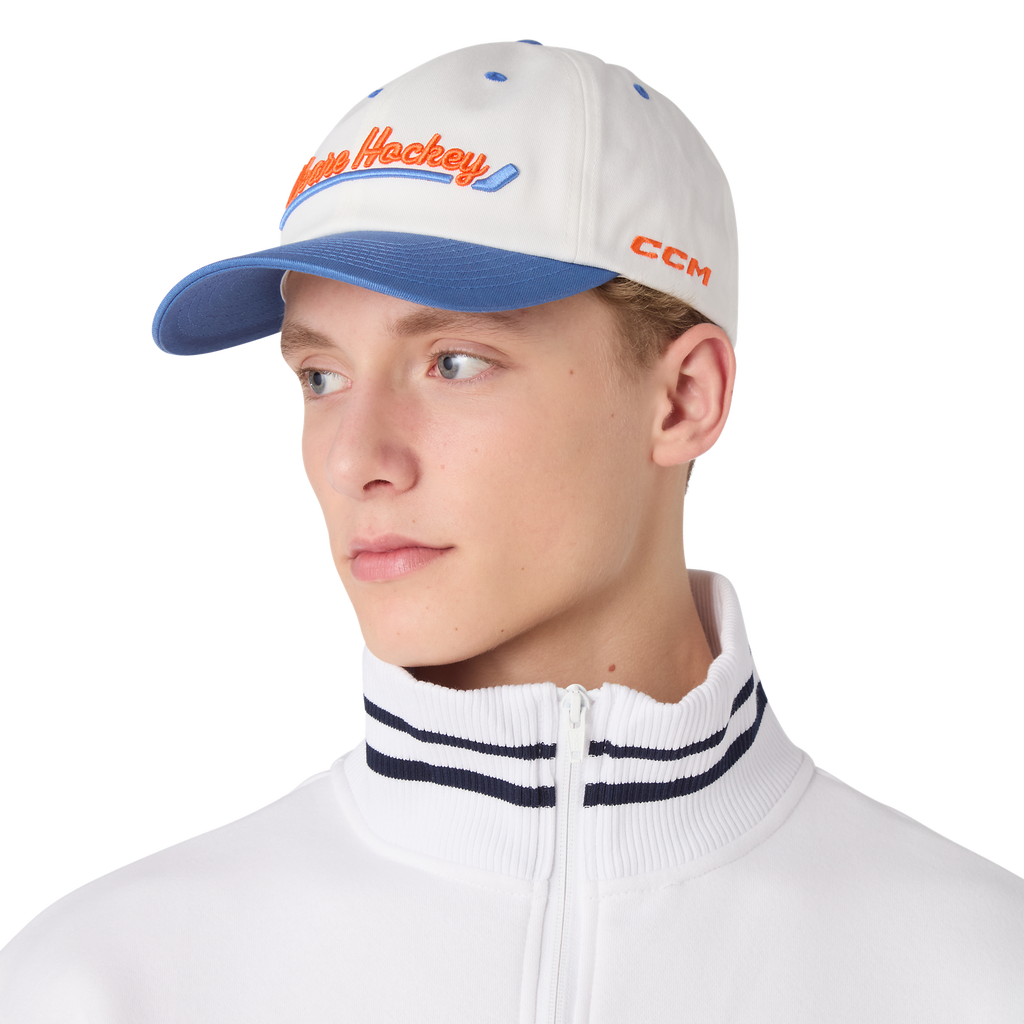 CCM Strip Low Profile Slouch Cap - White - angle
