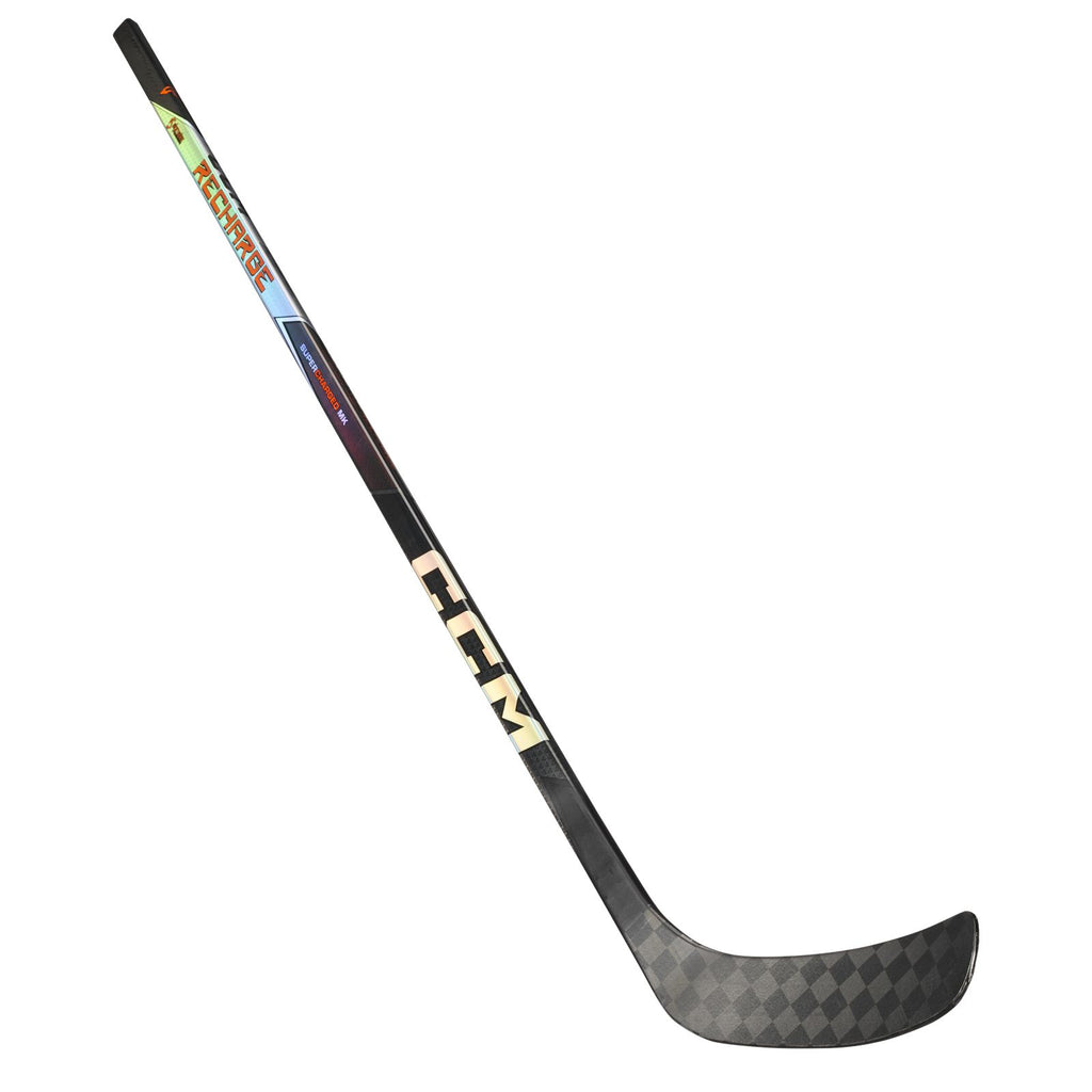 CCM Junior Tacks Recharge Hockey Stick - Black, full stick reverse view