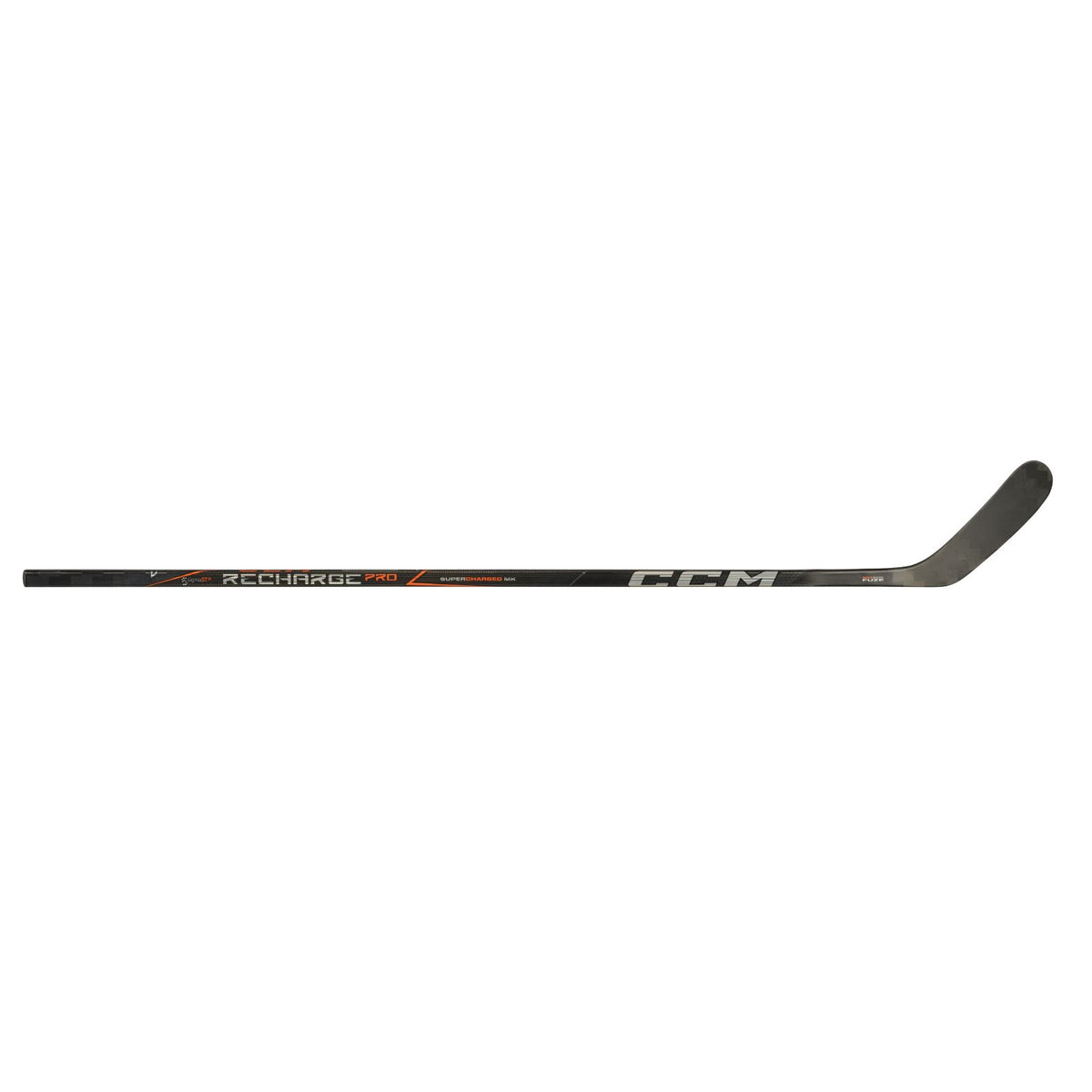 CCM Senior Tacks Recharge Pro Hockey Stick - Black/Orange, side view
