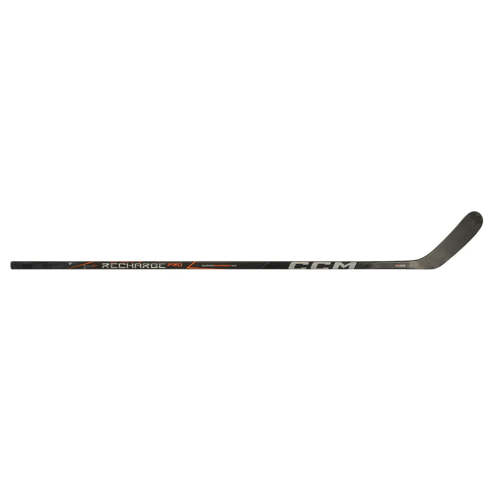 CCM Intermediate Tacks Recharge Pro Hockey Stick - Black/Orange, side view