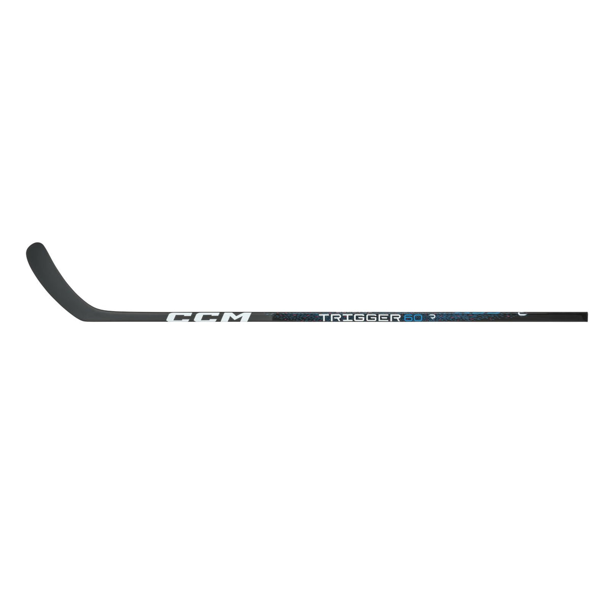 CCM Intermediate Ribcor Trigger 60 Hockey Stick - Black/Blue, side view