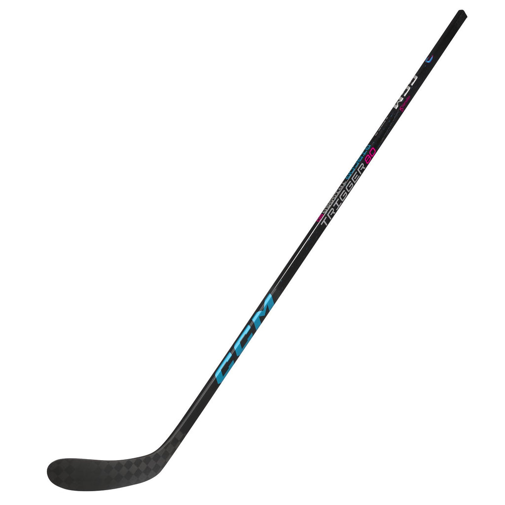 CCM Senior Ribcor Trigger 80 Hockey Stick - Black/Blue, front view