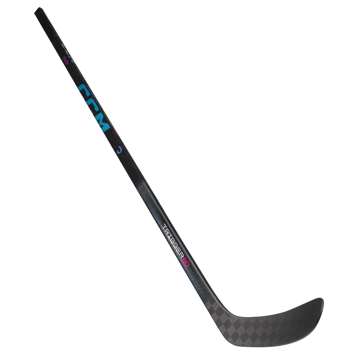 CCM Senior Ribcor Trigger 80 Hockey Stick - Black/Blue, full stick reverse view