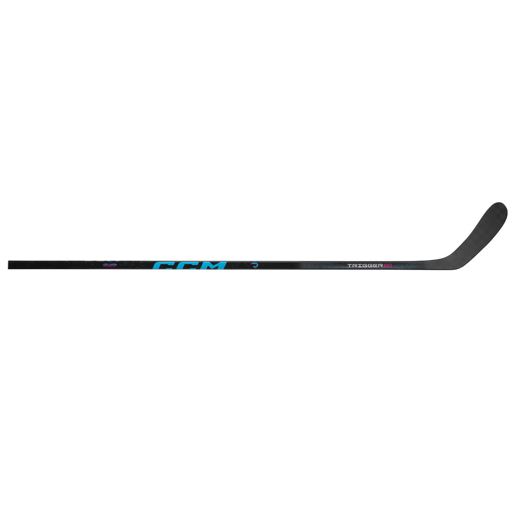CCM Senior Ribcor Trigger 80 Hockey Stick - Black/Blue, side view