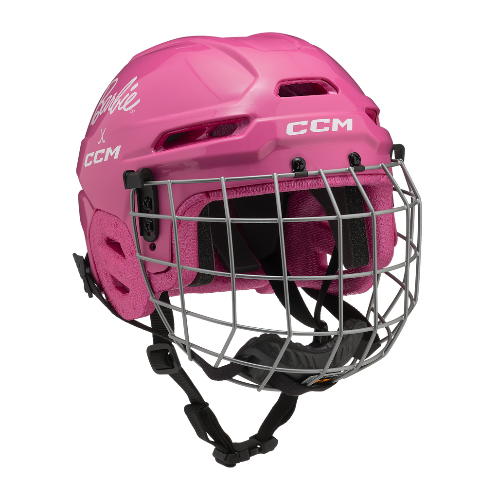 CCM Youth Barbie Multi Sport Combo Helmet - Pink, angle view