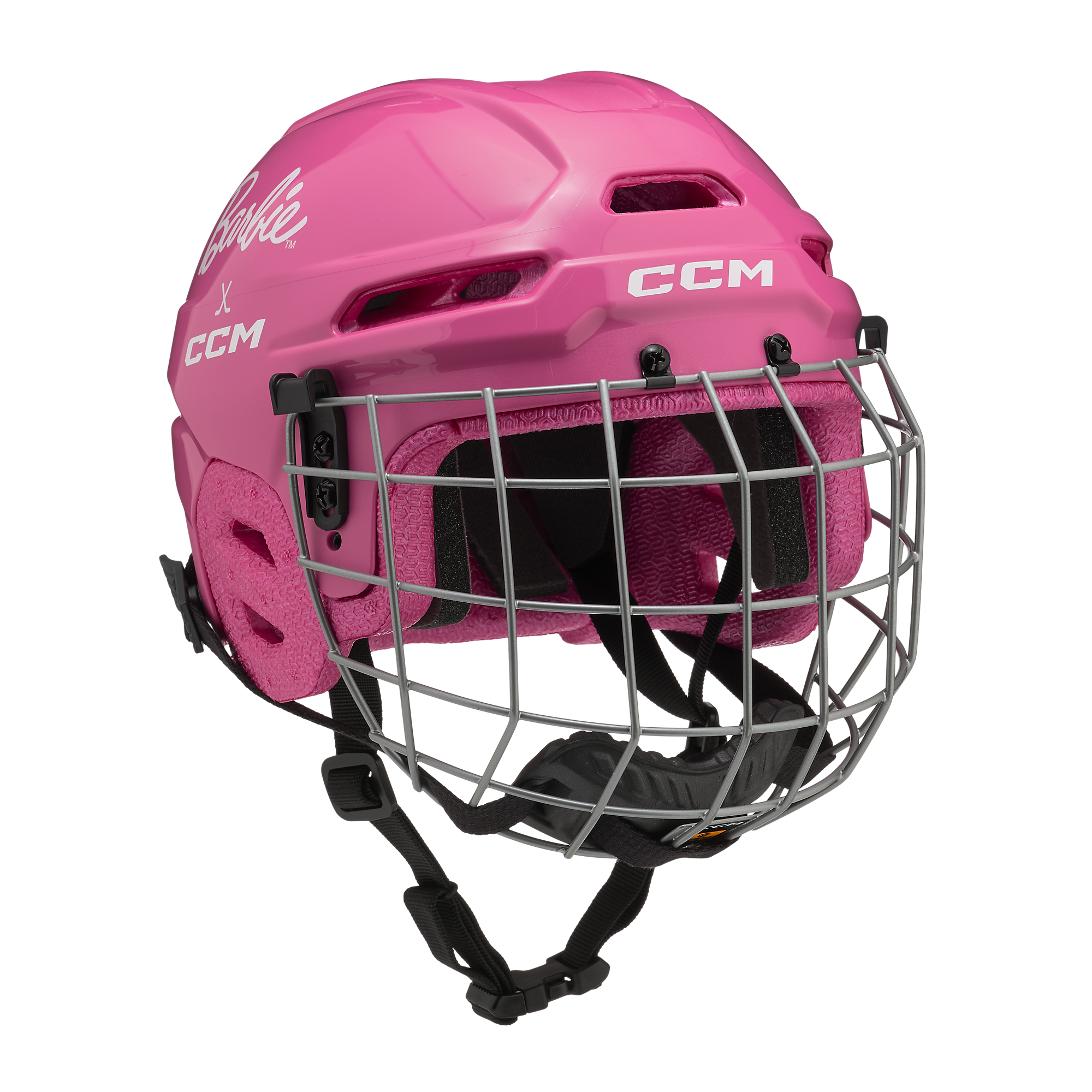 CCM Youth Barbie Multi Sport Combo Helmet - Pink, angle view