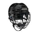 CCM JetSpeed FTW Women's Hockey Helmet Combo - Black, front three-quarter view