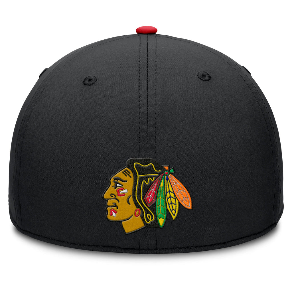 Chicago Blackhawks Fanatics Authentic Pro Rink Team Code Flex Hat Black/Red - back