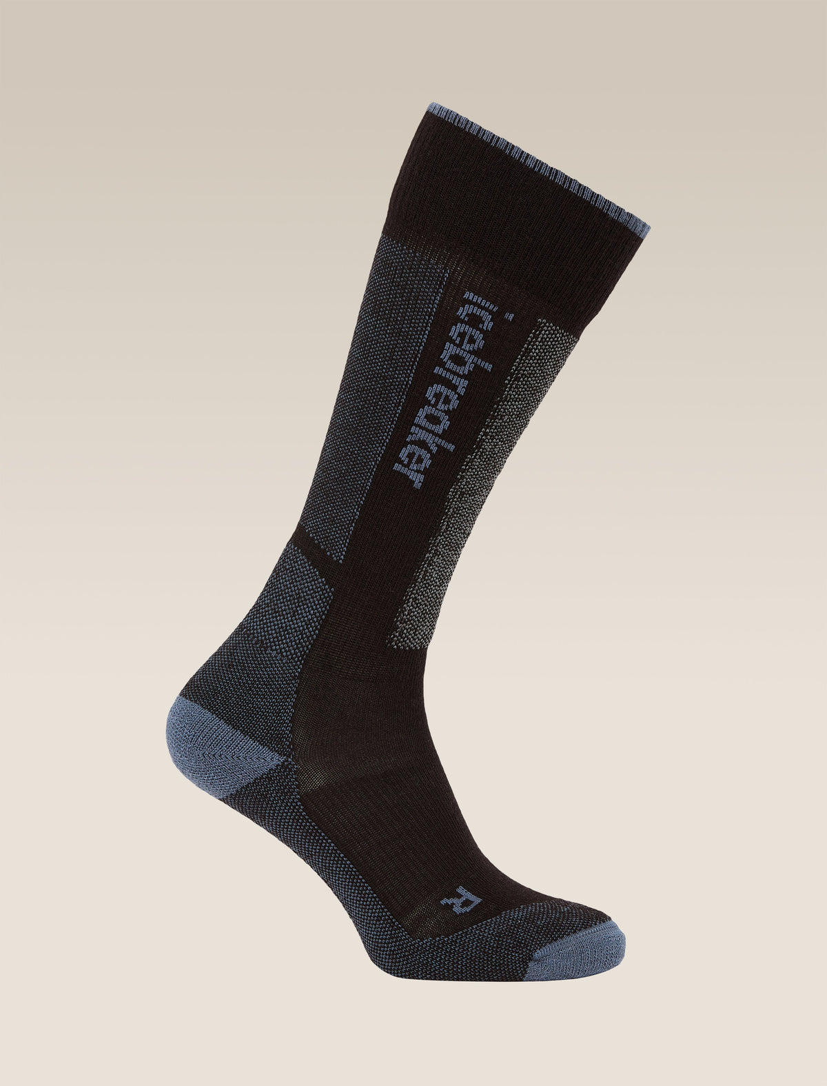 Icebreaker Women's Merino Ski+ Light Over The Calf Socks - Black/Dawn, front