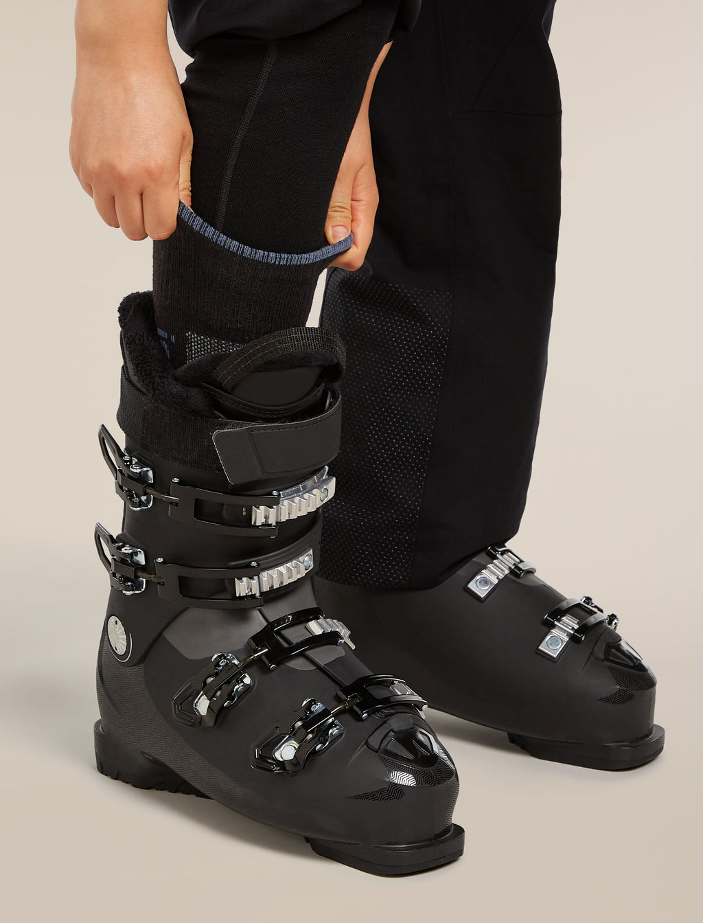Icebreaker Women's Merino Ski+ Light Over The Calf Socks - Black/Dawn, view 3