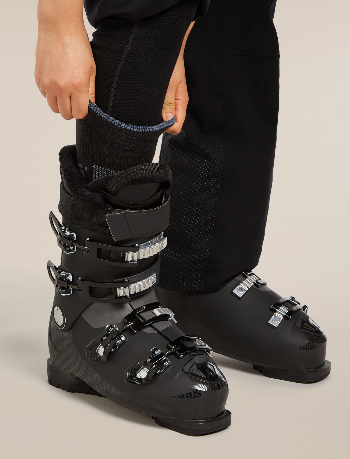 Icebreaker Women's Merino Ski+ Light Over The Calf Socks - Black/Dawn, view 3