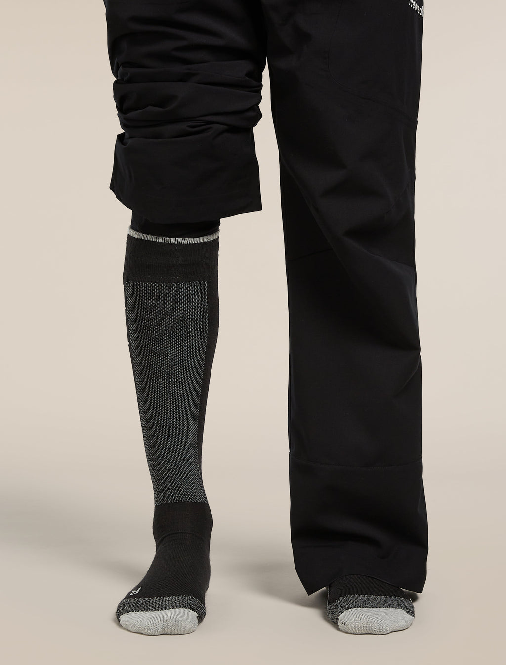 Icebreaker Men's Merino Ski+ Light Over The Calf Socks - Black/Ether, view 4
