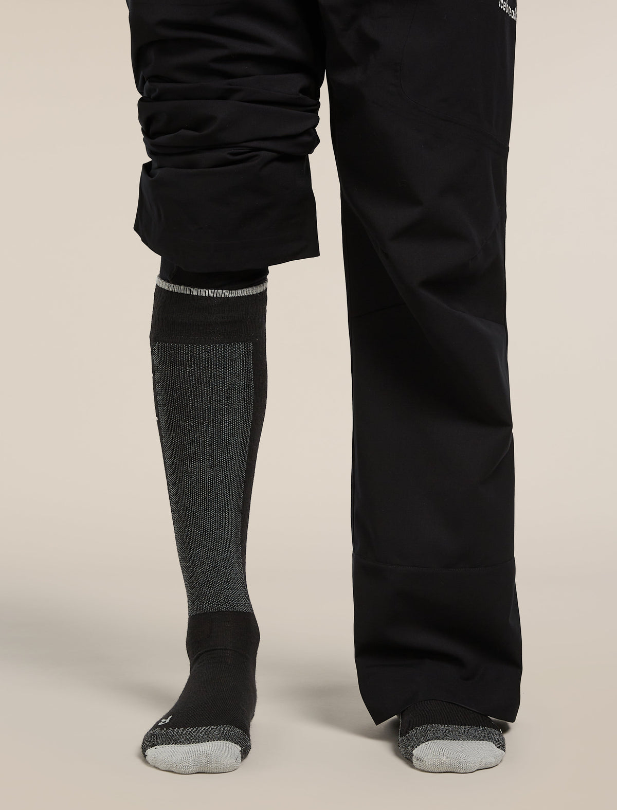 Icebreaker Men's Merino Ski+ Light Over The Calf Socks - Black/Ether, view 4