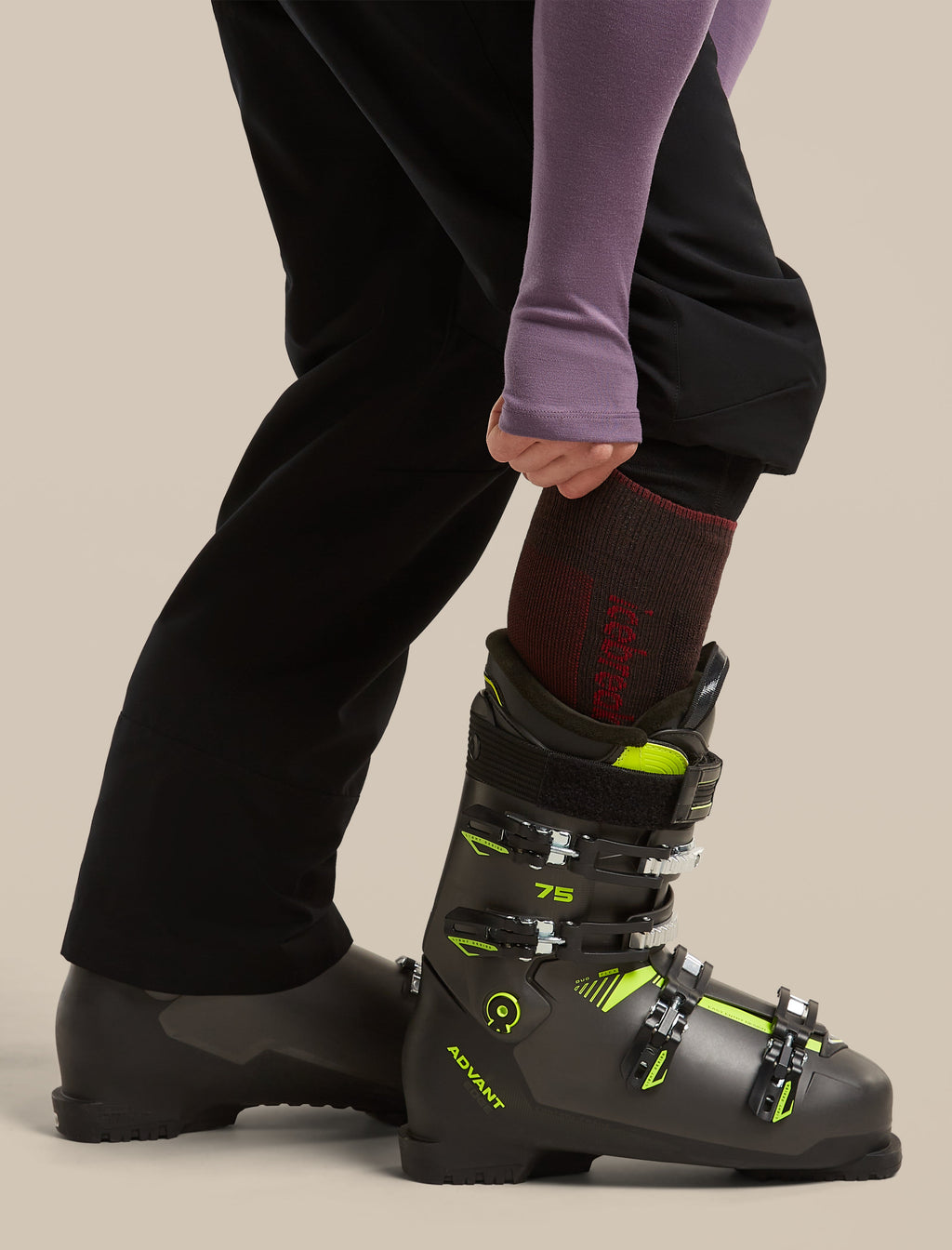 Icebreaker Men's Merino Ski+ Light Over The Calf Socks - Bittersweet/Port, view 4